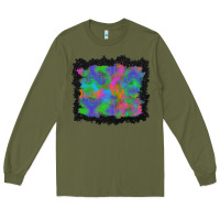 Army Green halloween neon leopard background Long Sleeve Tee - BundleAndBundleShop