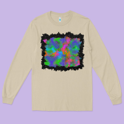 Halloween Neon Leopard Background Long Sleeve Tee Designed By Bundleandbundleshop