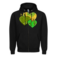 Black st patricks day hearts Zipper Hoodie - AdoDesignShop