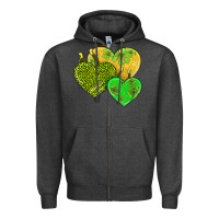 Charcoal Heather st patricks day hearts Zipper Hoodie - AdoDesignShop