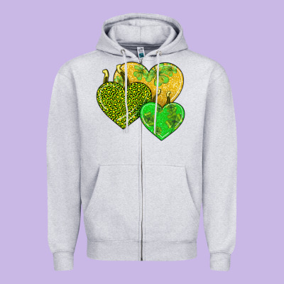 St Patricks Day Hearts Zipper Hoodie Designed By Adodesignshop