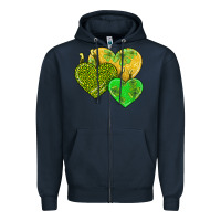 Navy st patricks day hearts Zipper Hoodie - AdoDesignShop