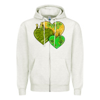 Oatmeal Heather st patricks day hearts Zipper Hoodie - AdoDesignShop