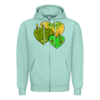 Seafoam st patricks day hearts Zipper Hoodie - AdoDesignShop
