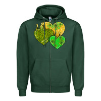 Sports Green st patricks day hearts Zipper Hoodie - AdoDesignShop