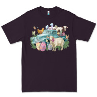 Plum Easter truck farm animals Easter Day Premium Tee - HowdyJamesFarm