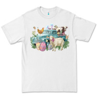 White Easter truck farm animals Easter Day Premium Tee - HowdyJamesFarm