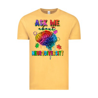 Vintage Mustard Ask me about neurodiversity Vintage Tee - FaDigitalArtStudio