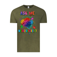 Vintage Olive Ask me about neurodiversity Vintage Tee - FaDigitalArtStudio