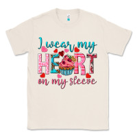 Natural I wear my heart on my sleeve Valentine's Day Classic Tee - HowdyJamesFarm
