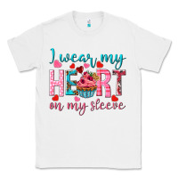 White I wear my heart on my sleeve Valentine's Day Classic Tee - HowdyJamesFarm