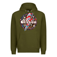 Army Green Western Merica Patriotic Premium Hoodie - LillyAllenDesigns