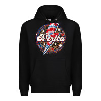 Black Western Merica Patriotic Premium Hoodie - LillyAllenDesigns