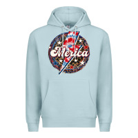 Blue Mist Western Merica Patriotic Premium Hoodie - LillyAllenDesigns