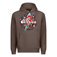 Coffee Western Merica Patriotic Premium Hoodie - LillyAllenDesigns