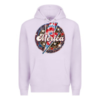 Lilac Western Merica Patriotic Premium Hoodie - LillyAllenDesigns