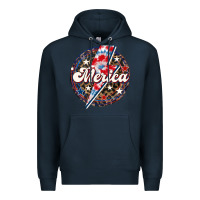 Navy Western Merica Patriotic Premium Hoodie - LillyAllenDesigns
