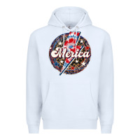 White Western Merica Patriotic Premium Hoodie - LillyAllenDesigns