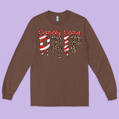 Candy Cane Drip Long Sleeve Tee Designed By Fadigitalartstudio