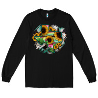 Black Texas Map Sunflower Cactus Serape Long Sleeve Tee - RanaPortraitStore