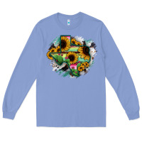 Colony Blue Texas Map Sunflower Cactus Serape Long Sleeve Tee - RanaPortraitStore