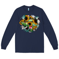Navy Texas Map Sunflower Cactus Serape Long Sleeve Tee - RanaPortraitStore