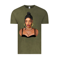 Vintage Olive black woman Vintage Tee - FaDigitalArtStudio