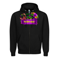 Black mardi grass umbrella with truck Zipper Hoodie - AdoDesignShop