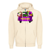 Sandshell mardi grass umbrella with truck Zipper Hoodie - AdoDesignShop