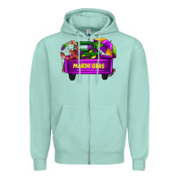 Mardi Grass Umbrella With Truck Zipper Hoodie | Teevron