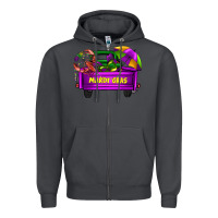 Smoke mardi grass umbrella with truck Zipper Hoodie - AdoDesignShop