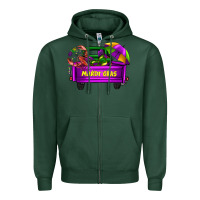 Sports Green mardi grass umbrella with truck Zipper Hoodie - AdoDesignShop