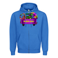 True Royal mardi grass umbrella with truck Zipper Hoodie - AdoDesignShop
