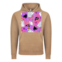 Vintage Coffee cute ghost halloween seamless pattern Vintage Hoodie - BundleAndBundleShop