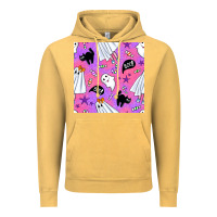 Vintage Mustard cute ghost halloween seamless pattern Vintage Hoodie - BundleAndBundleShop