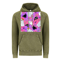 Vintage Olive cute ghost halloween seamless pattern Vintage Hoodie - BundleAndBundleShop