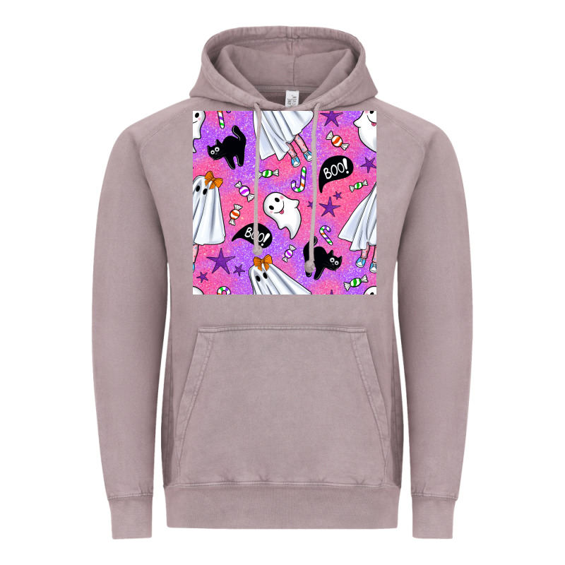 Cute Ghost Halloween Seamless Pattern Vintage Hoodie by BundleAndBundleShop | Teevron