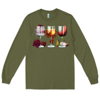 Army Green hallothanksmas halloween thanksgiving  christmas wine Long Sleeve Tee - FaDigitalArtStudio