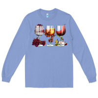 Colony Blue hallothanksmas halloween thanksgiving  christmas wine Long Sleeve Tee - FaDigitalArtStudio