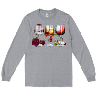 Heather Grey hallothanksmas halloween thanksgiving  christmas wine Long Sleeve Tee - FaDigitalArtStudio