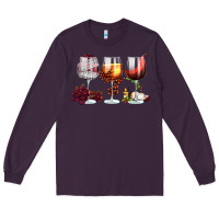 Plum hallothanksmas halloween thanksgiving  christmas wine Long Sleeve Tee - FaDigitalArtStudio