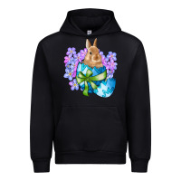 Black easter bunny egg flowers Urban Hoodie - RanaPortraitStore