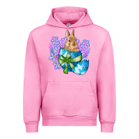Fuchsia Pink easter bunny egg flowers Urban Hoodie - RanaPortraitStore