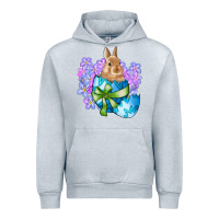 Heather Grey easter bunny egg flowers Urban Hoodie - RanaPortraitStore
