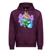 Mauve Wine easter bunny egg flowers Urban Hoodie - RanaPortraitStore