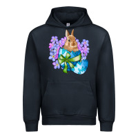 Navy easter bunny egg flowers Urban Hoodie - RanaPortraitStore
