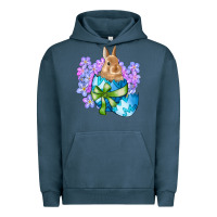 Pigment Midnight Navy easter bunny egg flowers Urban Hoodie - RanaPortraitStore
