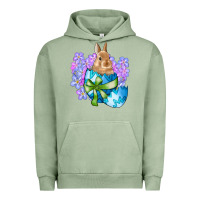 Pigment Oil Green easter bunny egg flowers Urban Hoodie - RanaPortraitStore