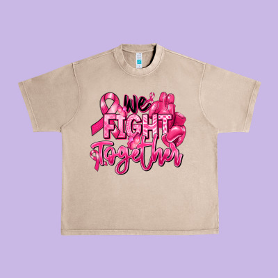 We Fight Together Breast Cancer Urban Heavy Tee Designed By Ranaportraitstore