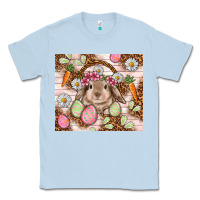 Dusty Blue Easter Bunny tumbler Easter Day Classic Tee - HowdyJamesFarm